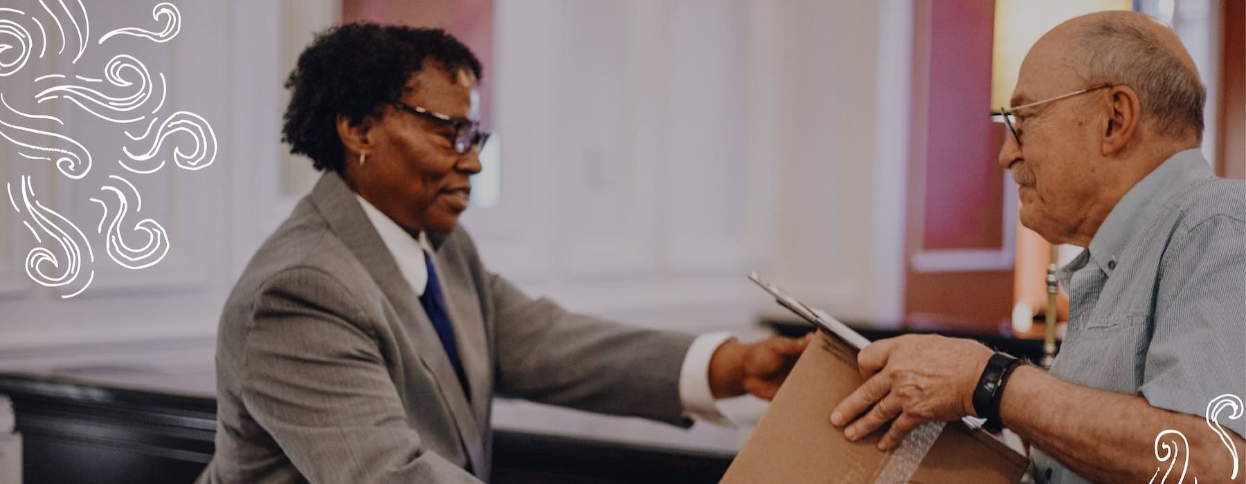 Careers Page concierge receiving a box