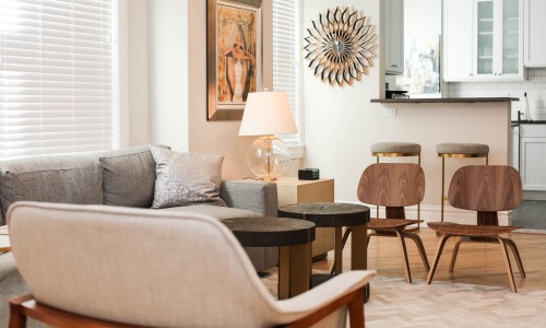 furnished living room